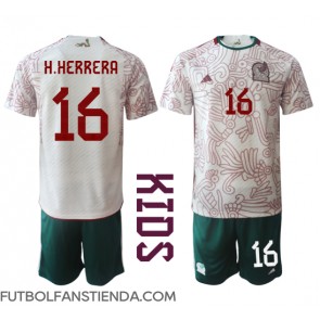 México Hector Herrera #16 Segunda Equipación Niños Mundial 2022 Manga Corta (+ Pantalones cortos)